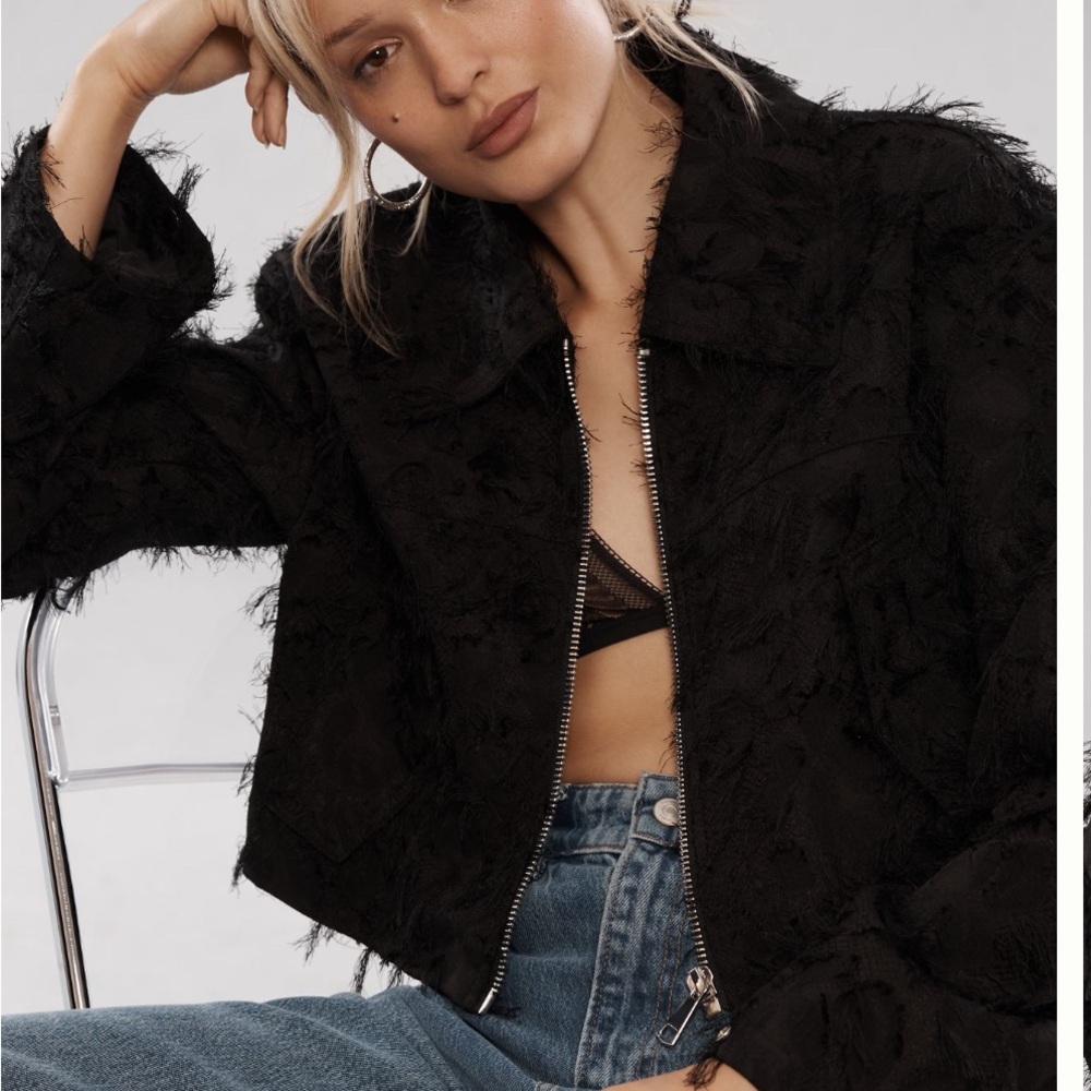 Anthropologie Textured Women's Jacket - Black NWT Size M